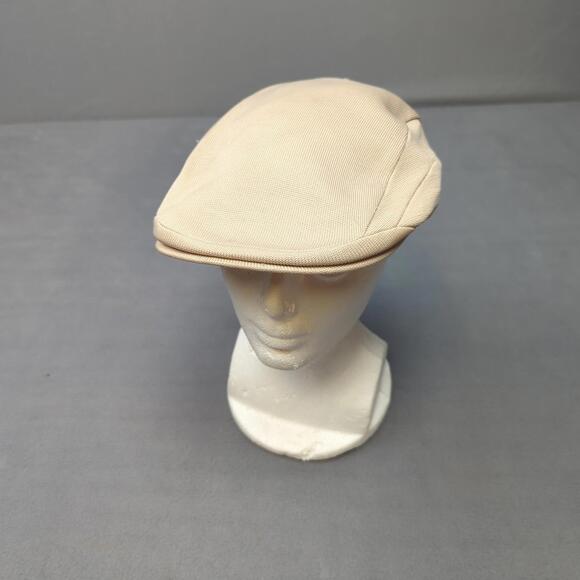 Kangol Mens Tropic 507 Sz LG Tan Flat Cap Cabbie Newsboy Embroidered Back Beige - Picture 1 of 8